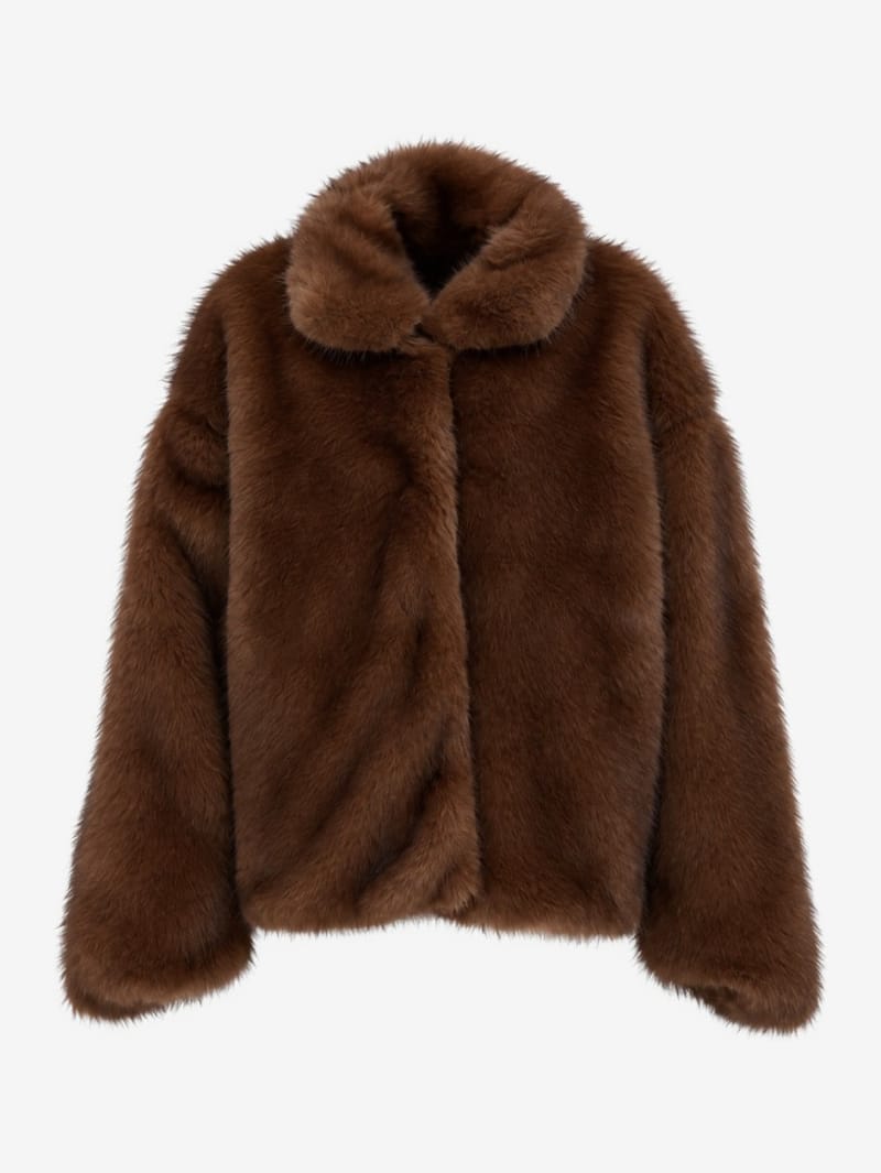 LA PISCINE: Fox fur padded jacket
