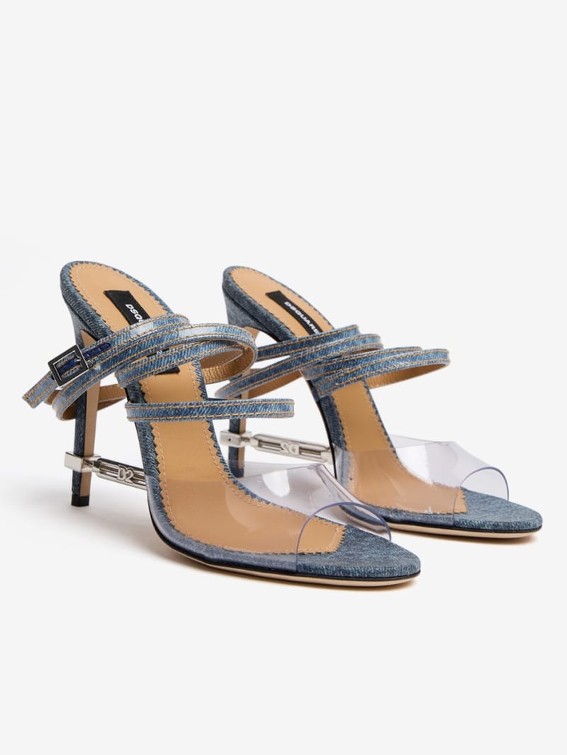 Dsquared2: Frosted denim heeled sandals