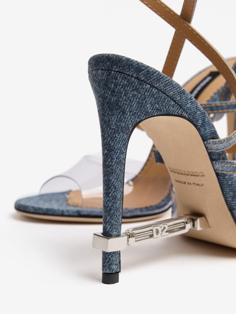 Dsquared2: Frosted denim heeled sandals