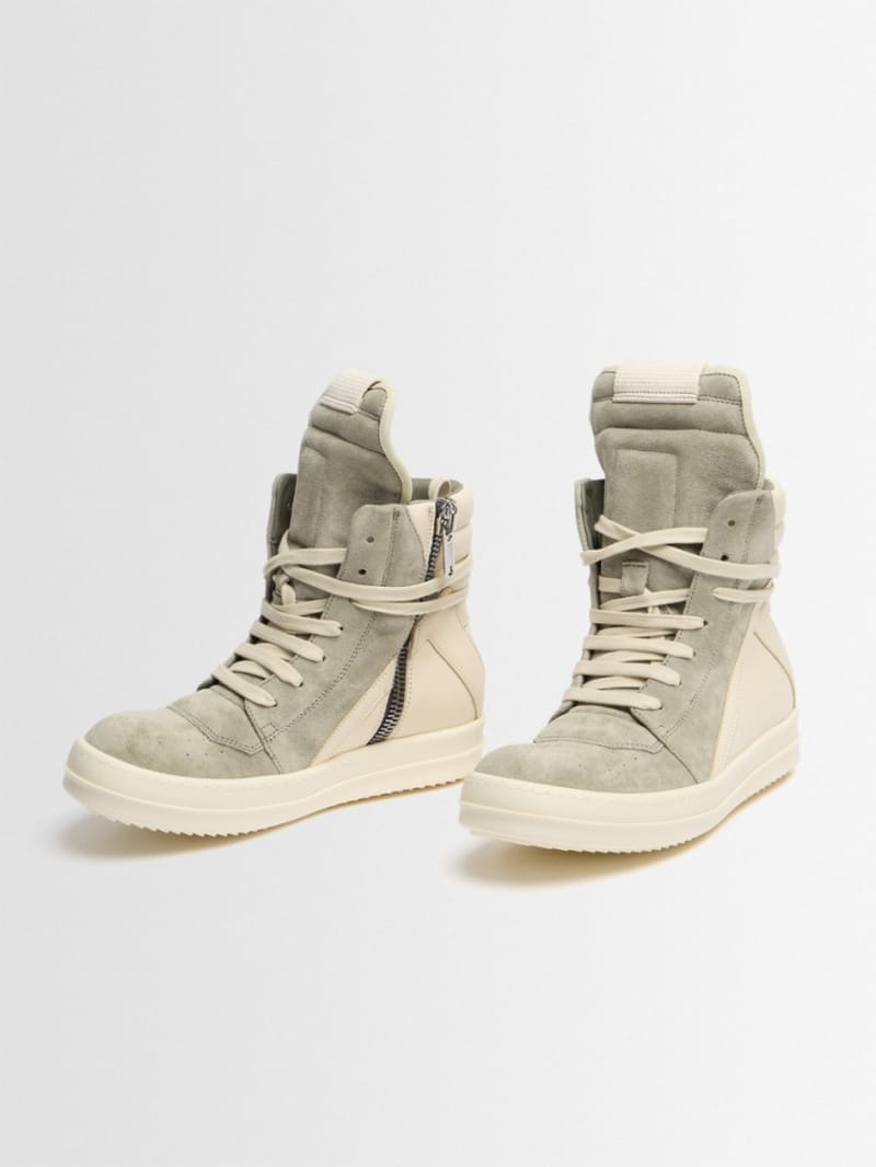 Rick Owens - Geobasket 麂皮和皮革运动鞋
