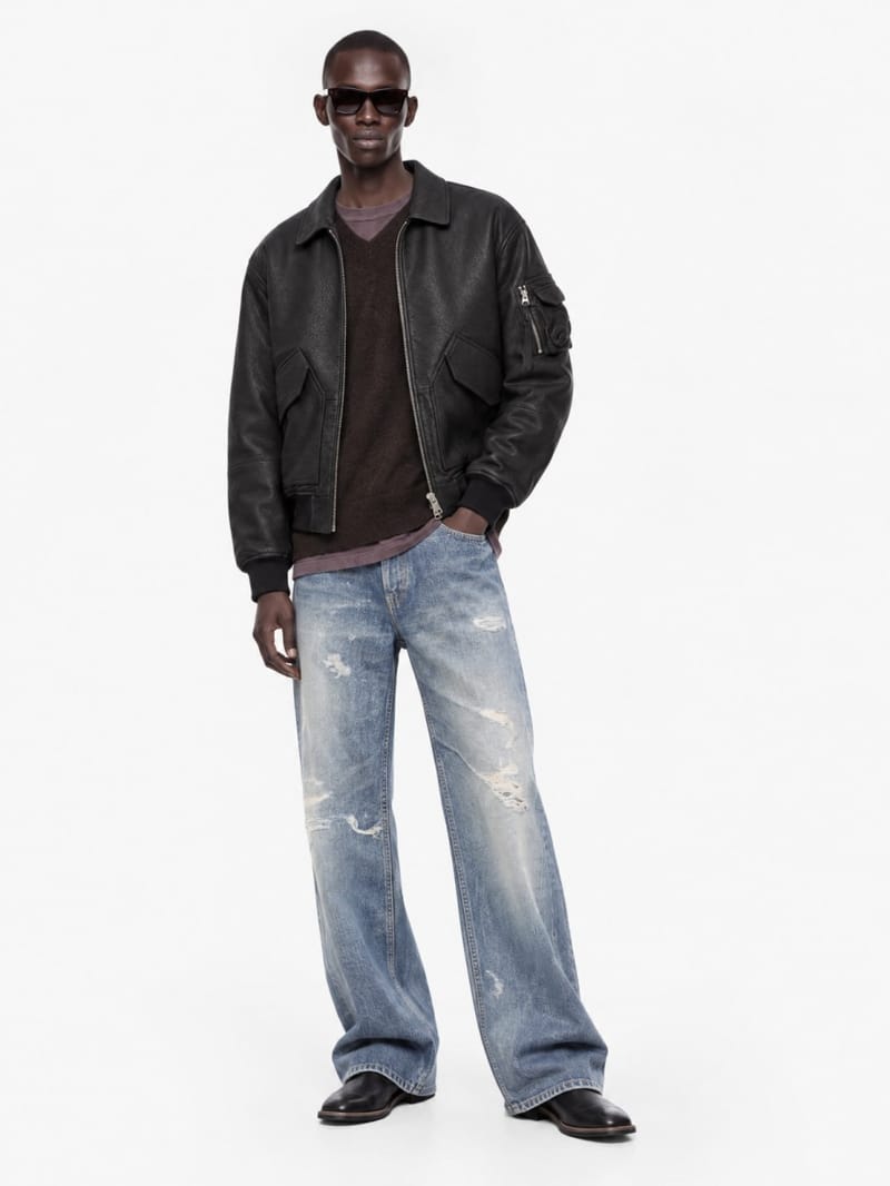 Alpha Industries - Giacca bomber in pelle CWU-36/P UV