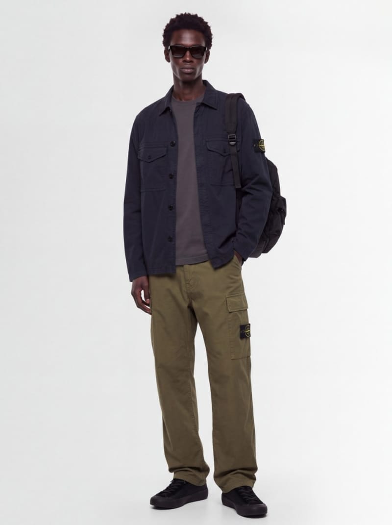 Stone Island - 带翻盖口袋的棉质拉链衫