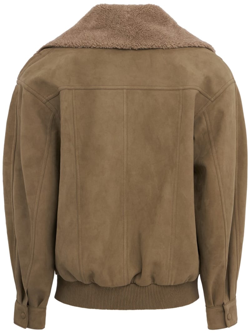 Stella McCartney: Plush-trimmed alter suede jacket
