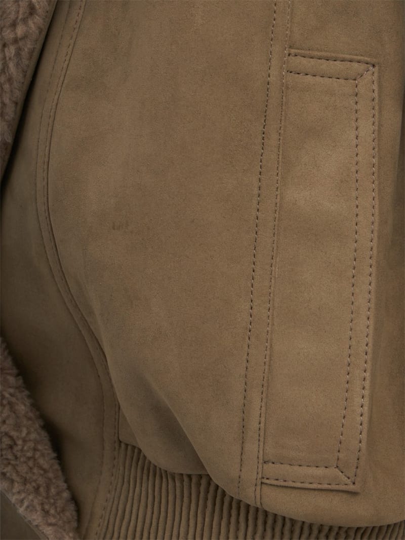 Stella McCartney: Plush-trimmed alter suede jacket