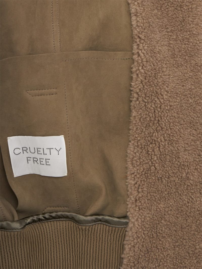 Stella McCartney: Plush-trimmed alter suede jacket