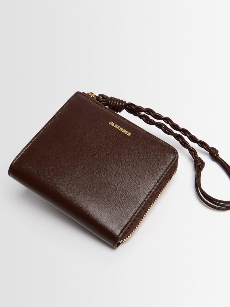 Jil Sander: Zip-around-Kartenetui aus Kalbsleder