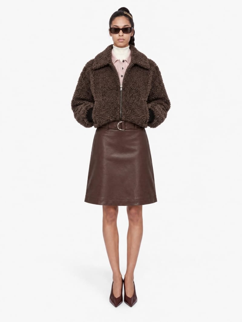 MSGM - Gonna midi asimmetrica in viscosa con pizzo