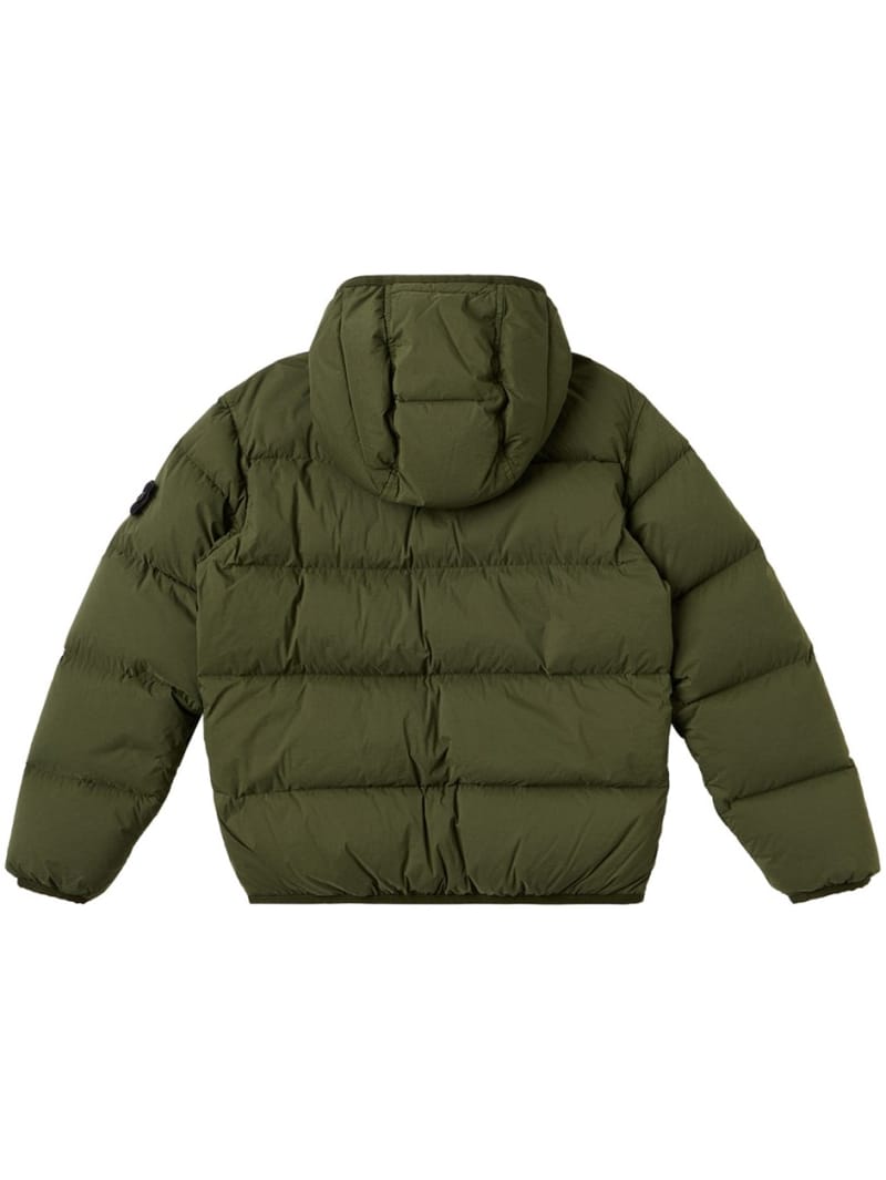 Stone Island Junior: 连帽尼龙羽绒夹克