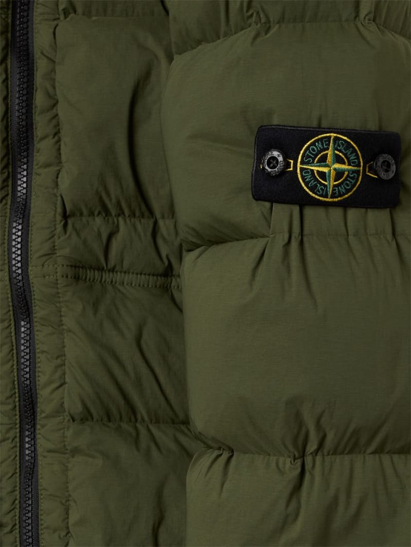 Stone Island Junior: 连帽尼龙羽绒夹克