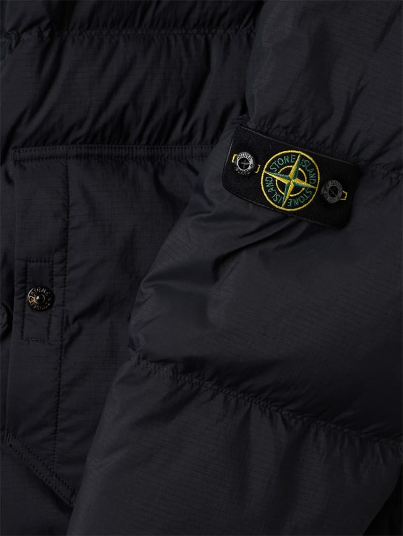 Stone Island Junior: 连帽尼龙羽绒夹克