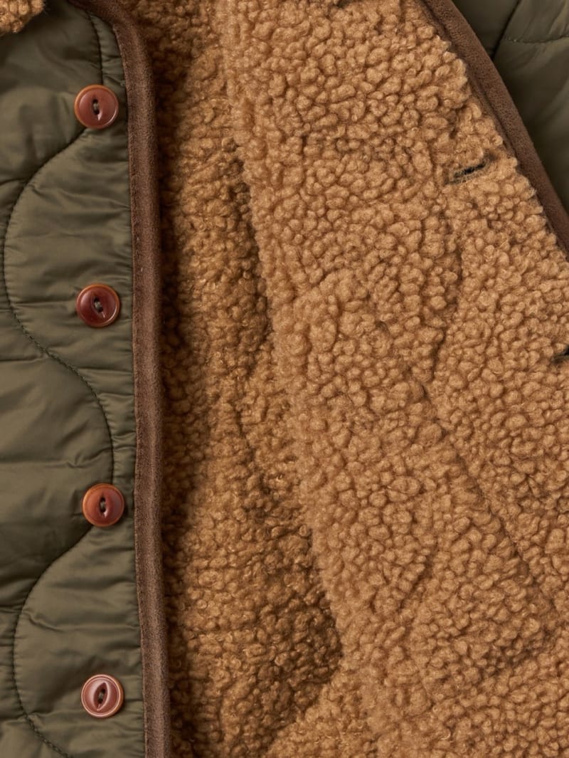 1 + IN THE FAMILY: Quilted jacket with faux fur collar