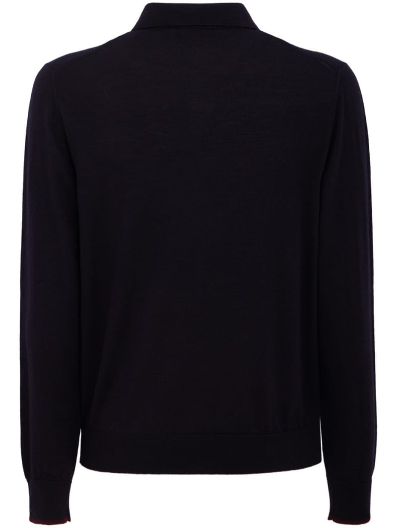 CRUNA: knitted long-sleeve polo shirt