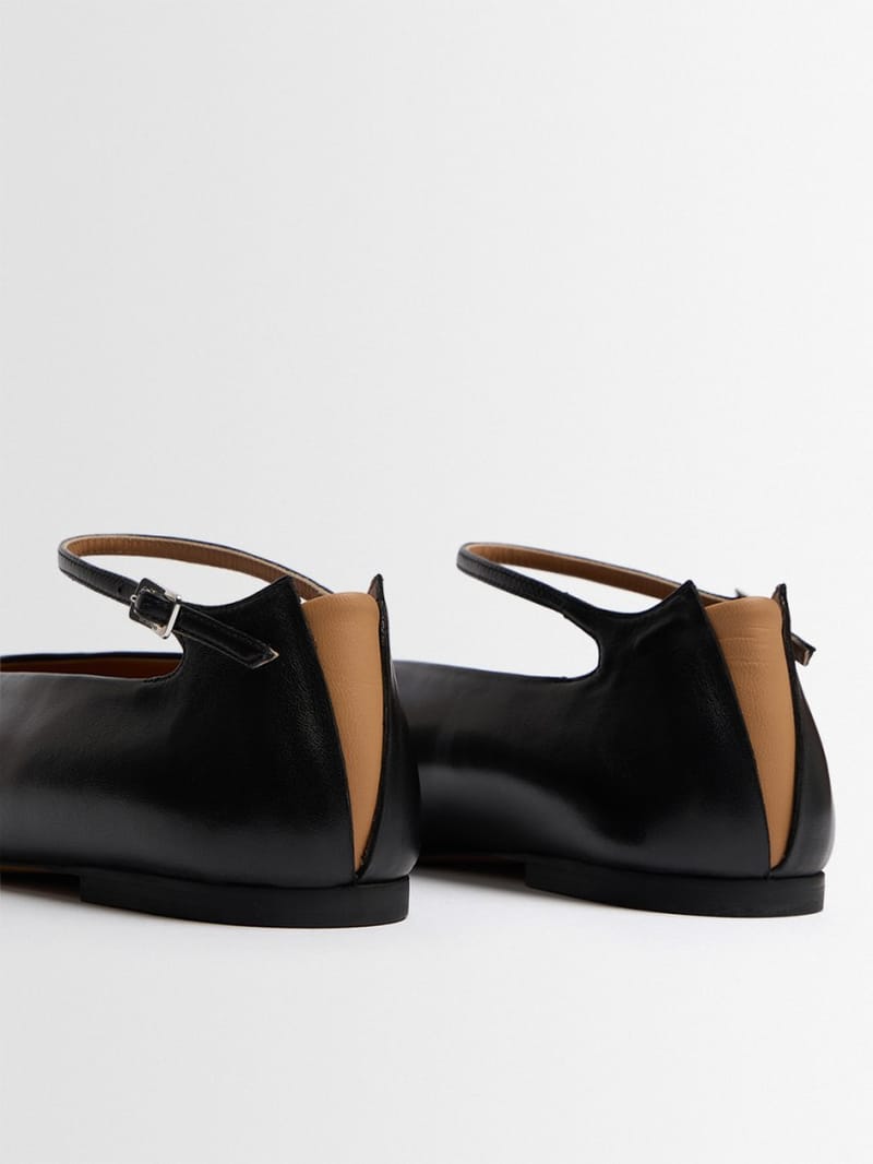 Jil Sander: Cowhide leather ballerina flats