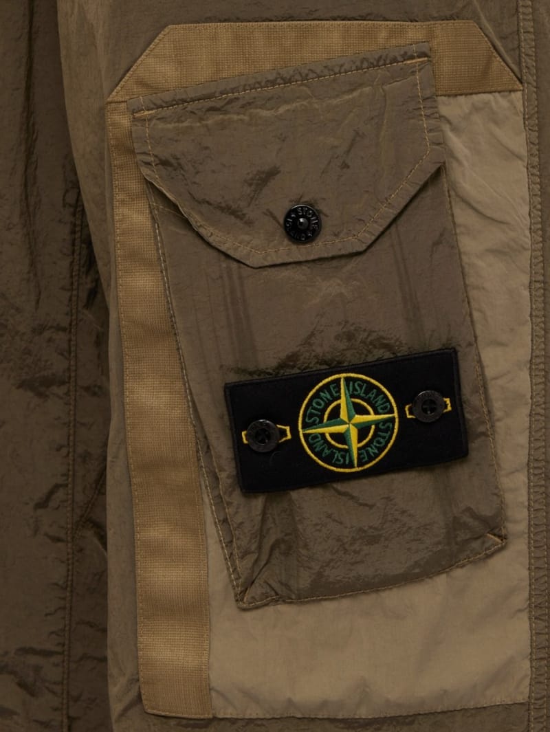 Stone Island: Logo cotton blend regular pants