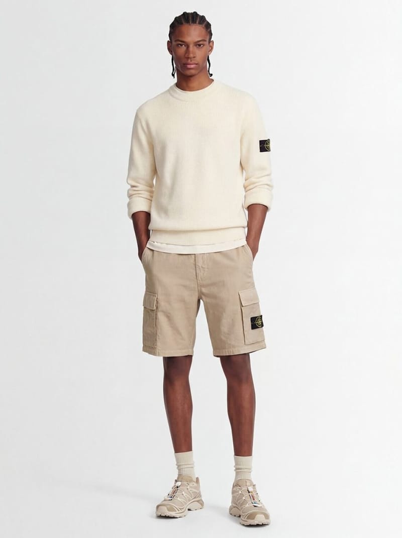 Stone Island: 罗纹圆领毛衣