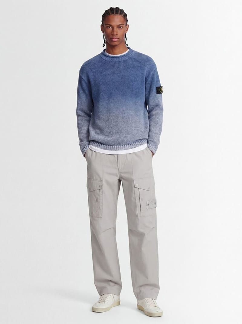Stone Island: 长袖细节的圆领套头衫