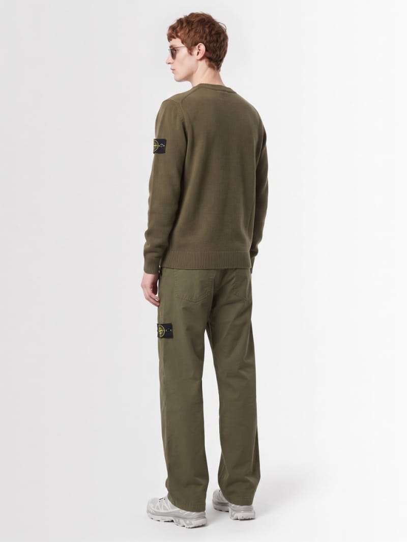 Stone Island: Logo 棉质圆领毛衣