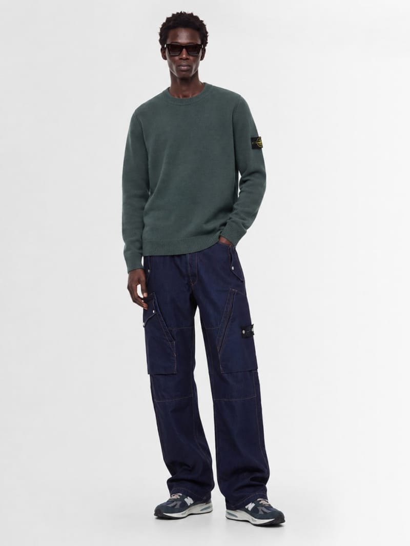 Stone Island: Logo棉质圆领毛衣