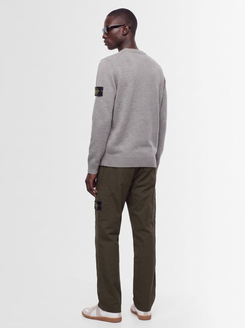 Stone Island: Logo 棉质圆领毛衣