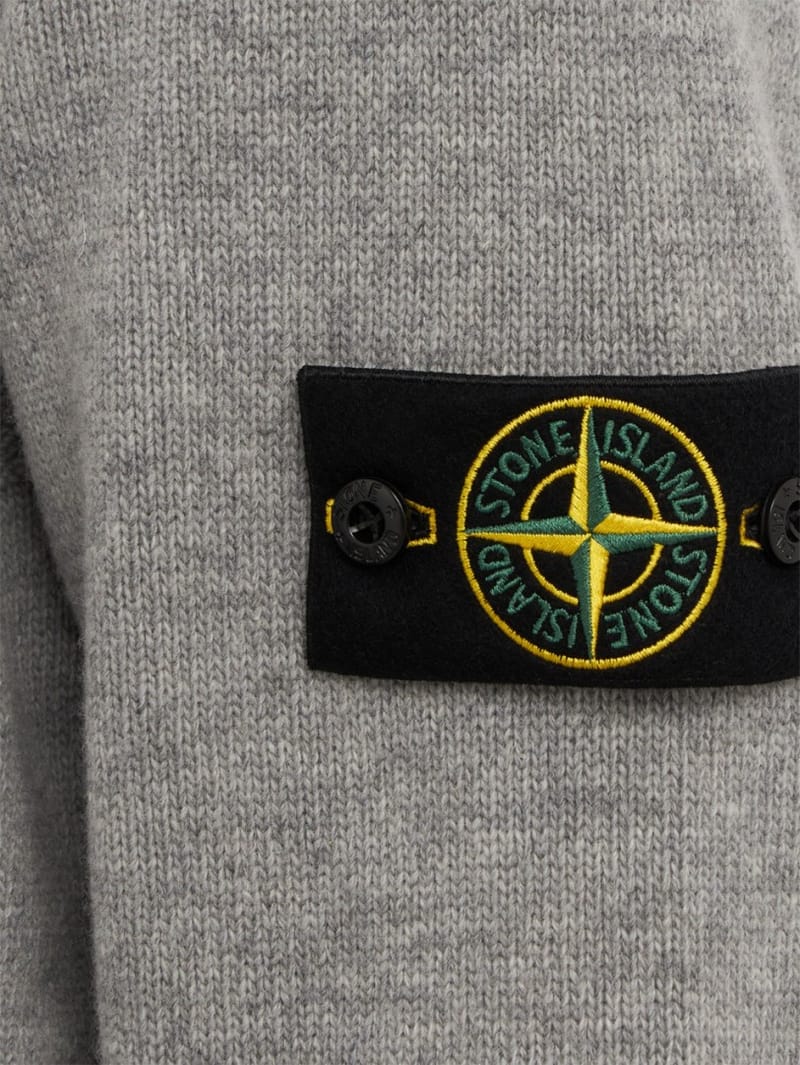 Stone Island: Logo 棉质圆领毛衣