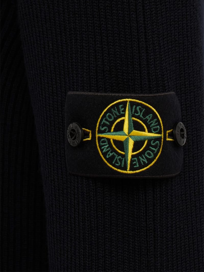 Stone Island: Logo cotton turtleneck sweater