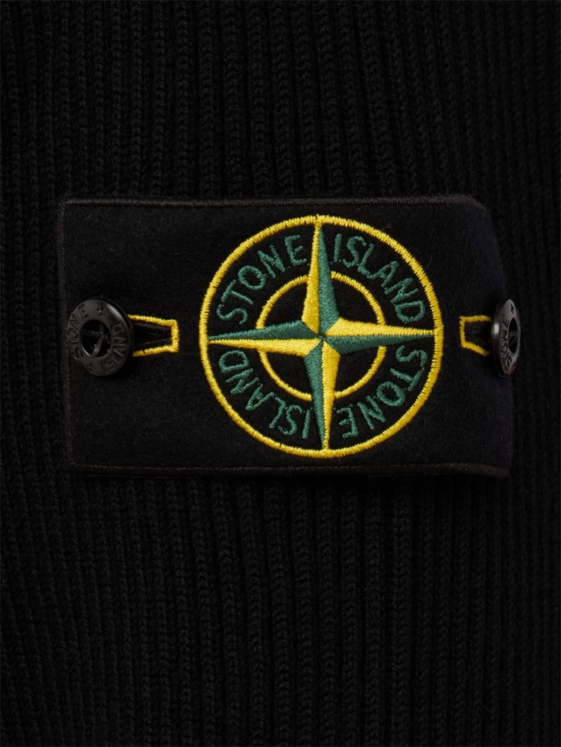 Stone Island: Logo cotton turtle neck sweater
