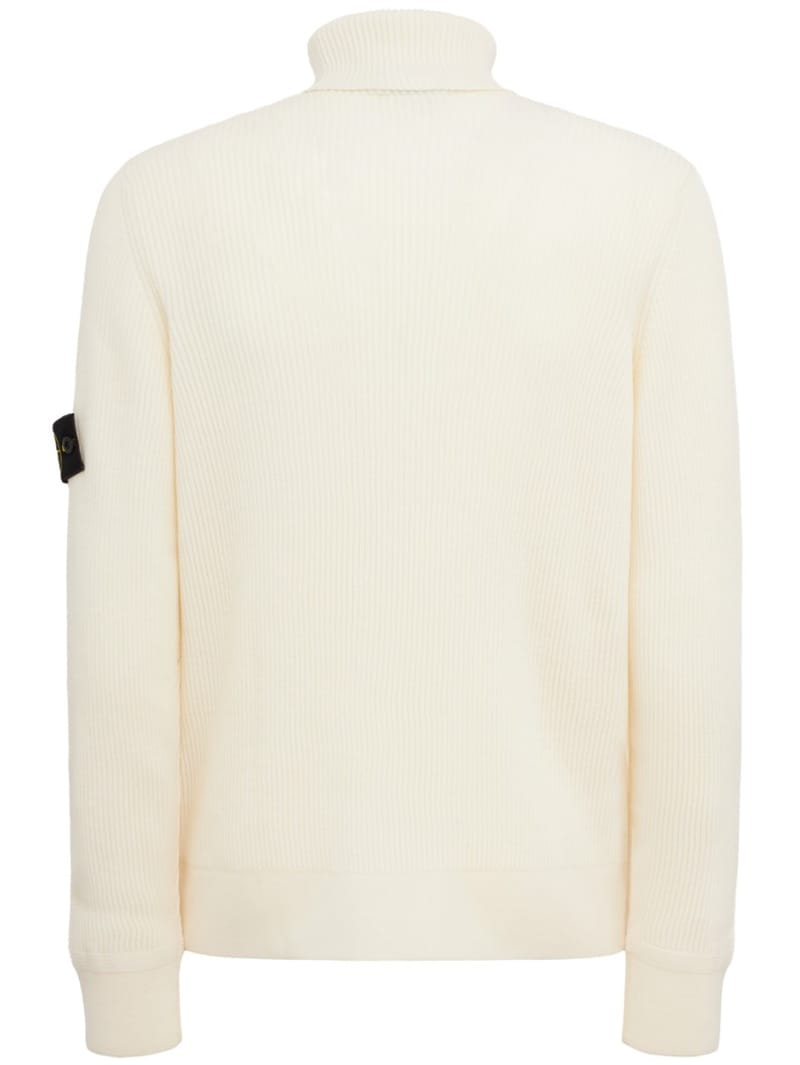Stone Island: Logo cotton turtle neck sweater