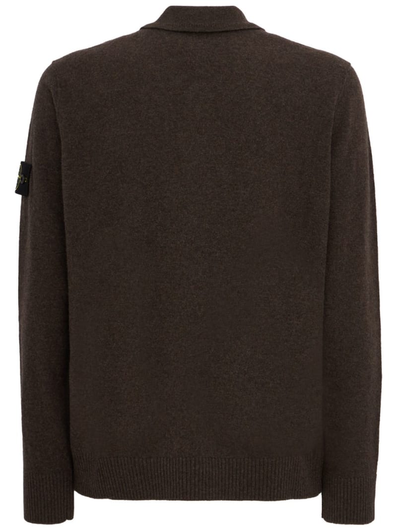Stone Island: Logo圆领针织POLO毛衣