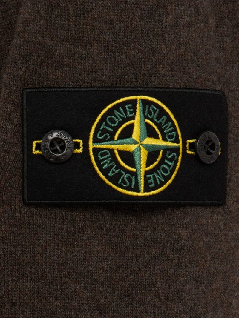 Stone Island: Logo圆领针织POLO毛衣