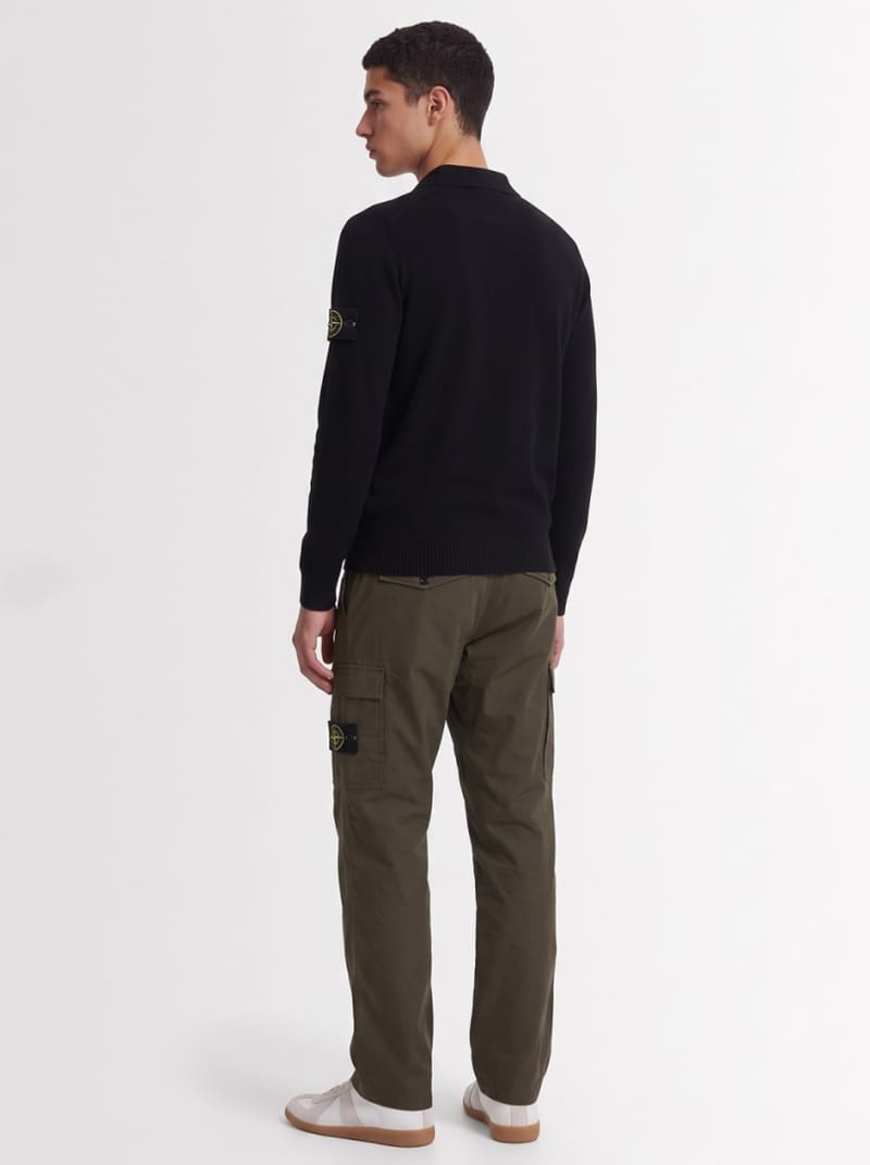 Stone Island: Logo 款圆领针织 Polo 毛衣