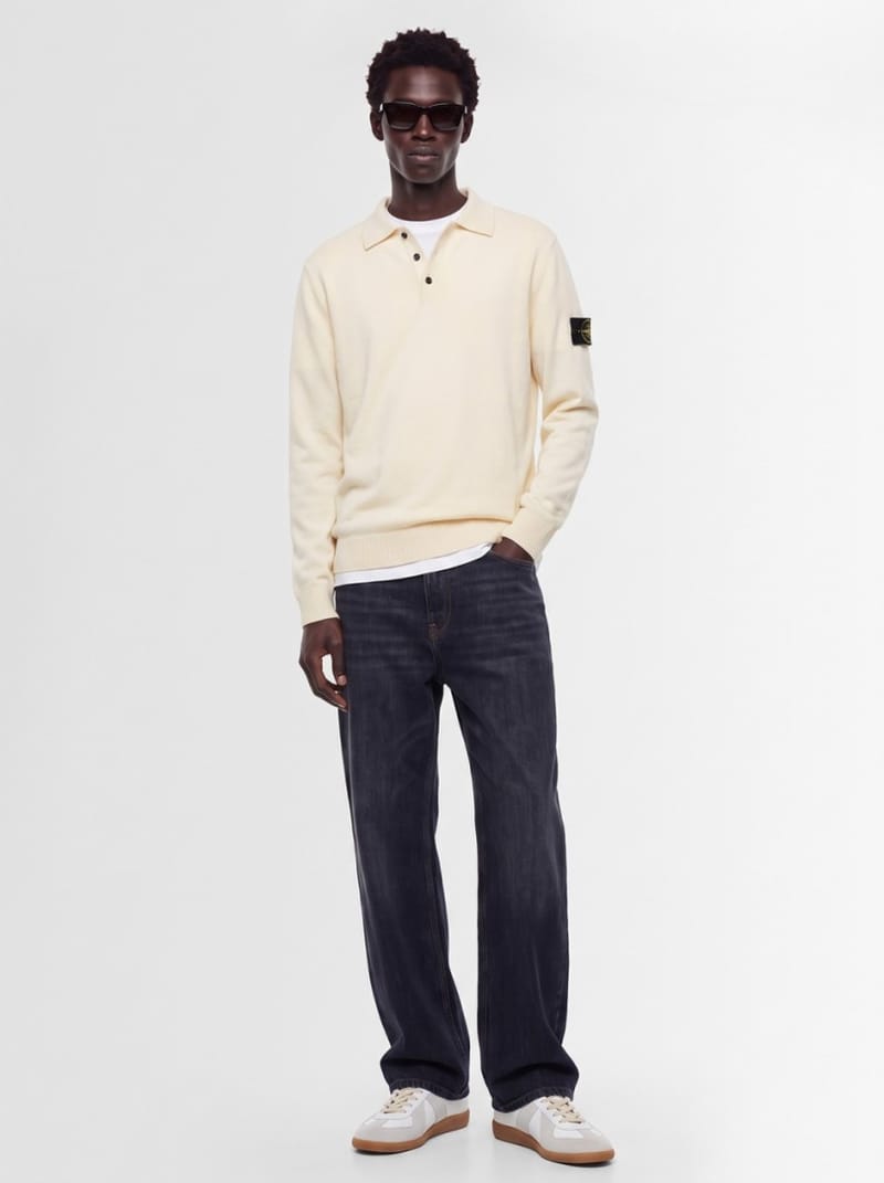 Stone Island: Logo 圆领针织 Polo 毛衣