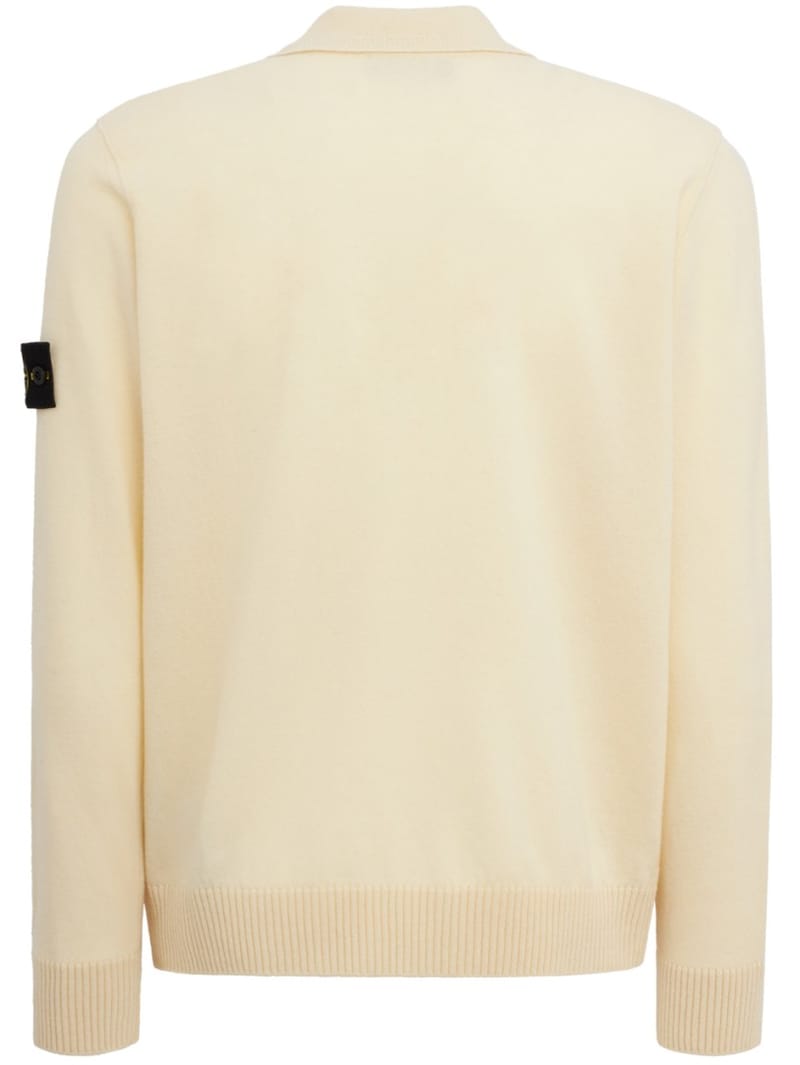 Stone Island: Logo 圆领针织 Polo 毛衣