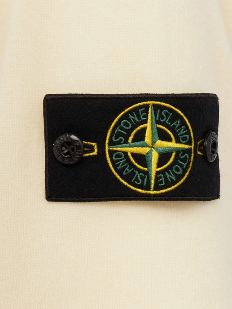 Stone Island: Logo 圆领针织 Polo 毛衣