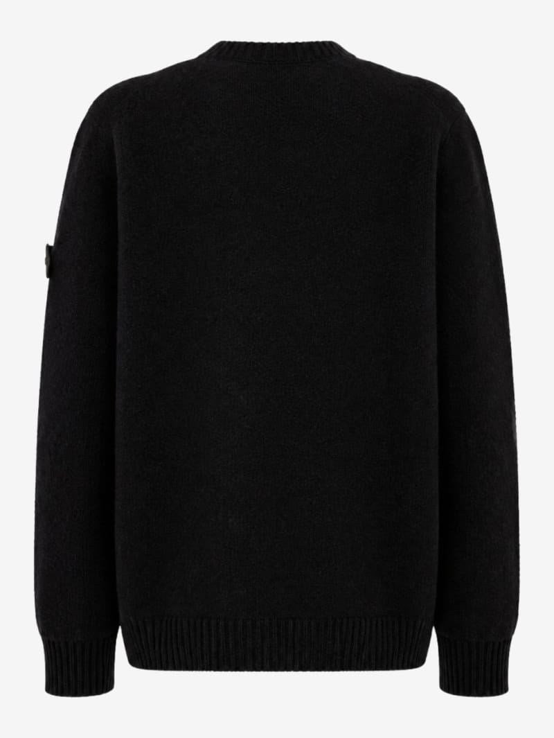 Stone Island: Logo crewneck knit sweater