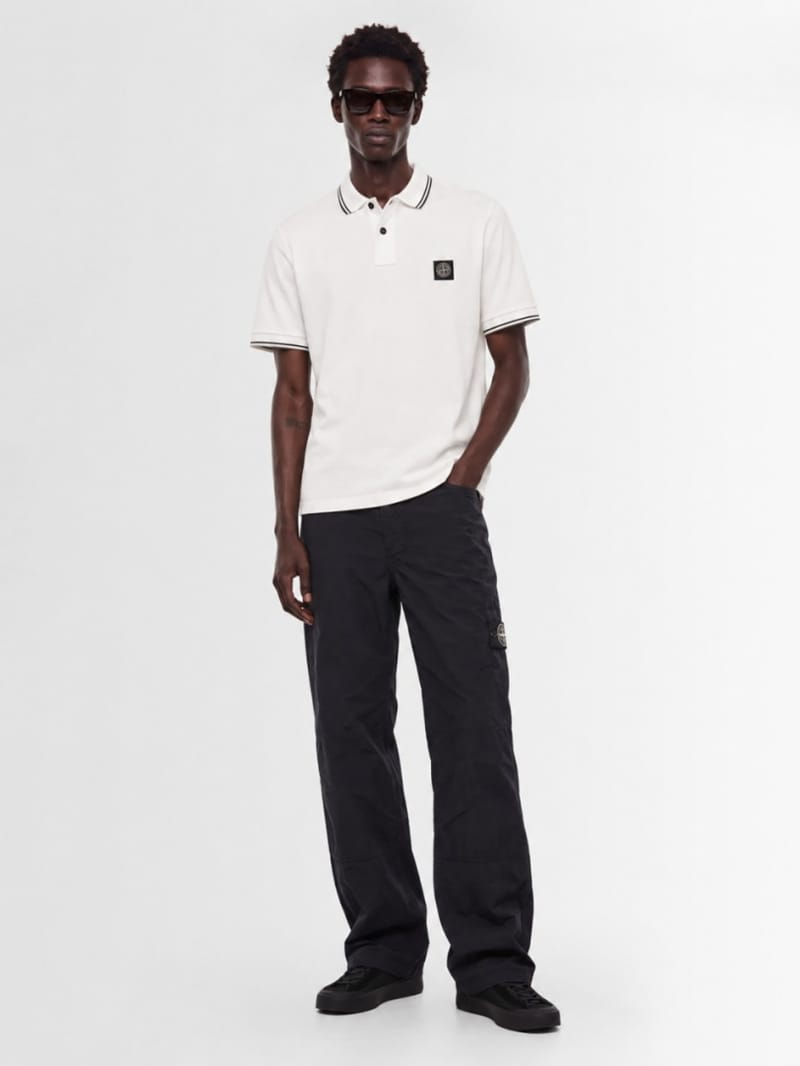 Stone Island - 标志补丁棉质 polo衫