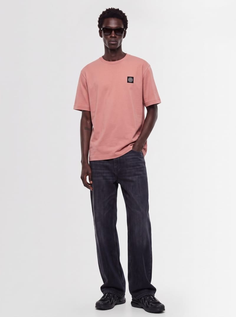 Stone Island: 标志补丁棉质T恤