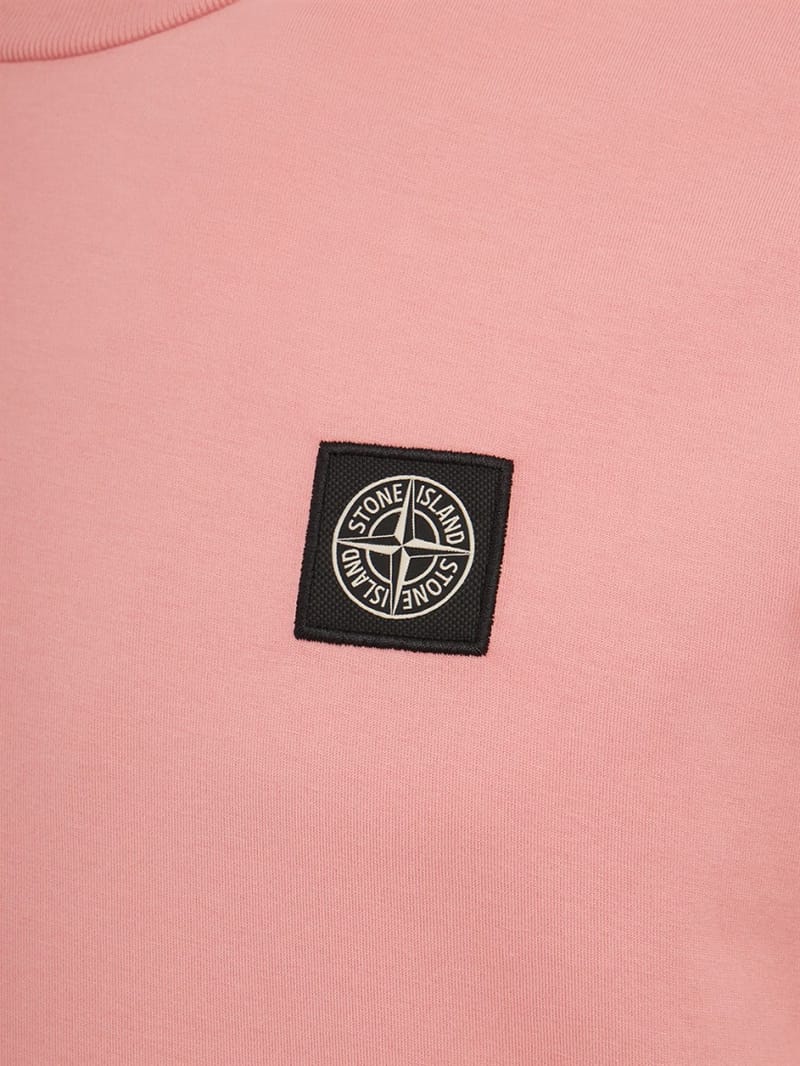 Stone Island: 标志补丁棉质T恤