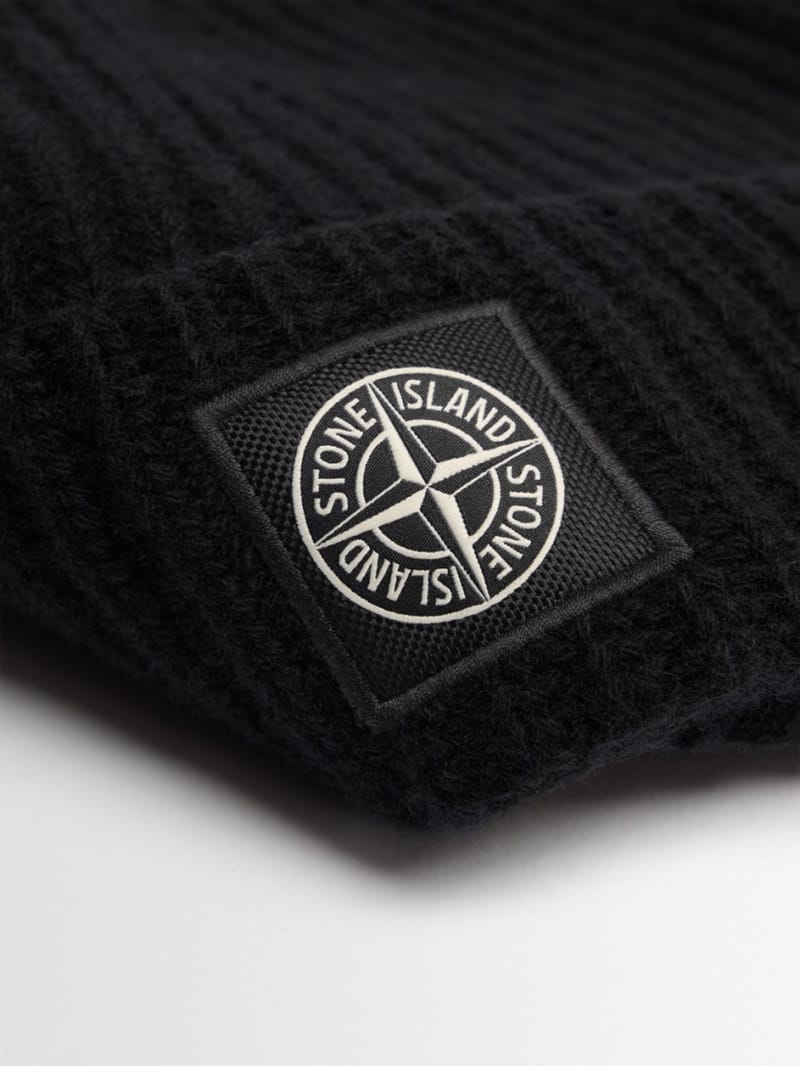 Stone Island - 徽标补丁针织毛帽
