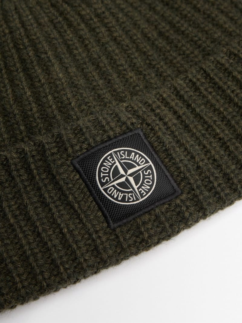 Stone Island - 徽标补丁针织帽