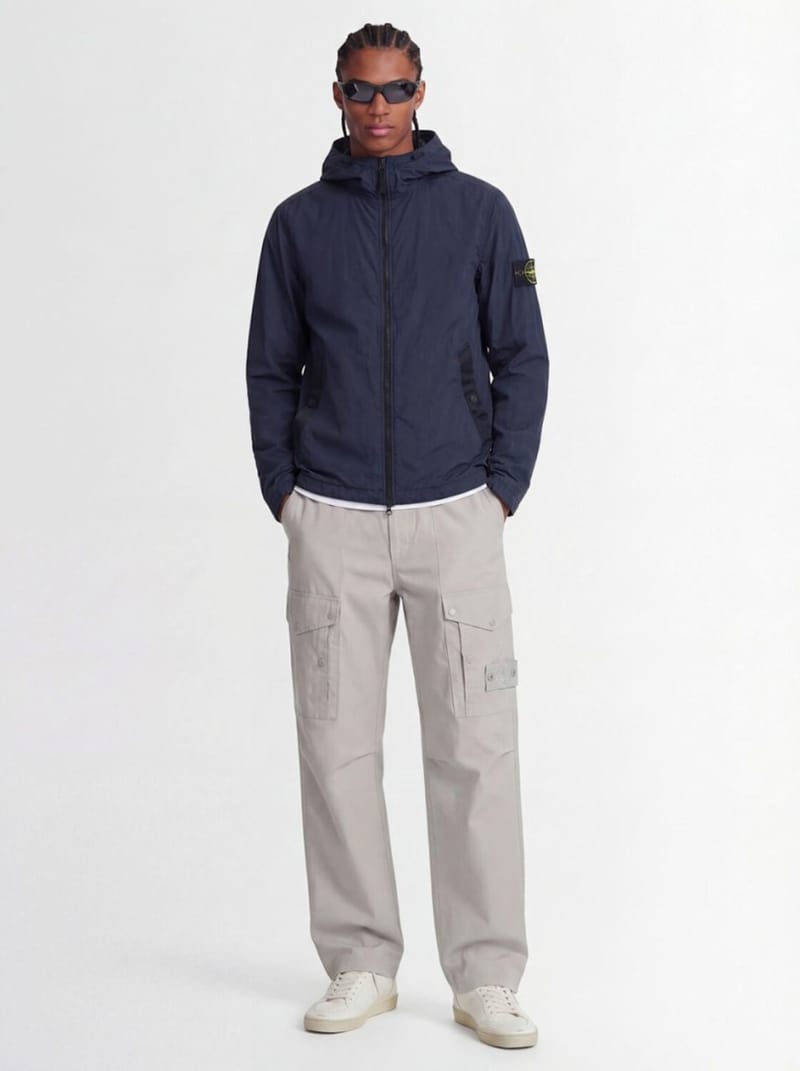 Stone Island - 带帽中央封闭夹克