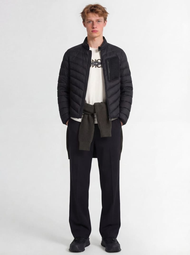 Moncler - 短款羽绒夹克，带拉链和口袋