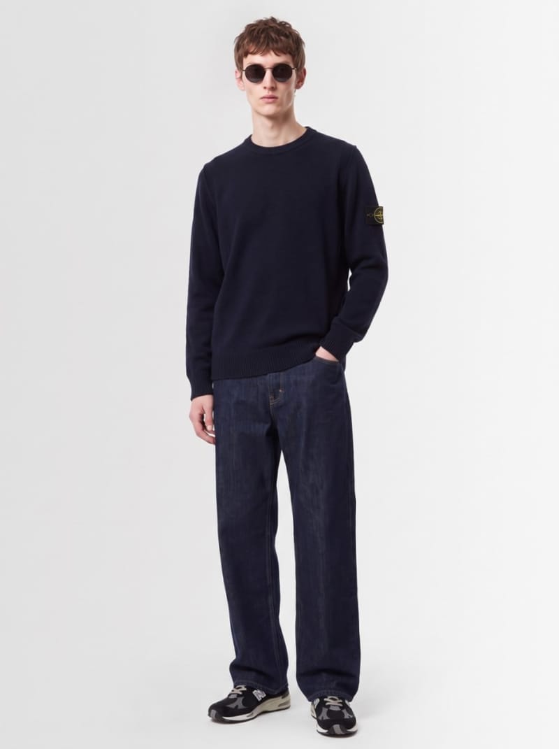 Stone Island - 带立体缝线的棉质圆领毛衣