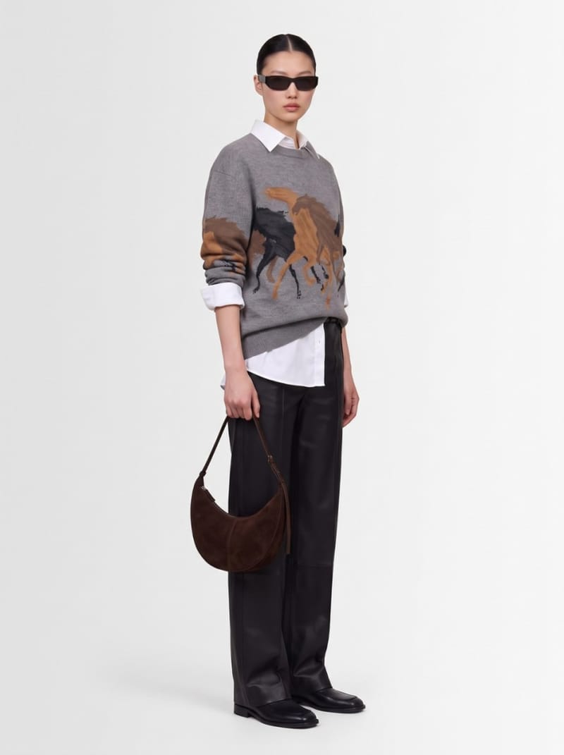 Stella McCartney: Maglione cavalli in corsa in lana vergine