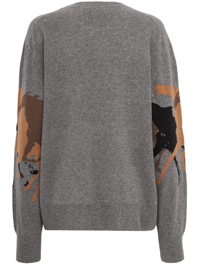 Stella McCartney: Maglione cavalli in corsa in lana vergine