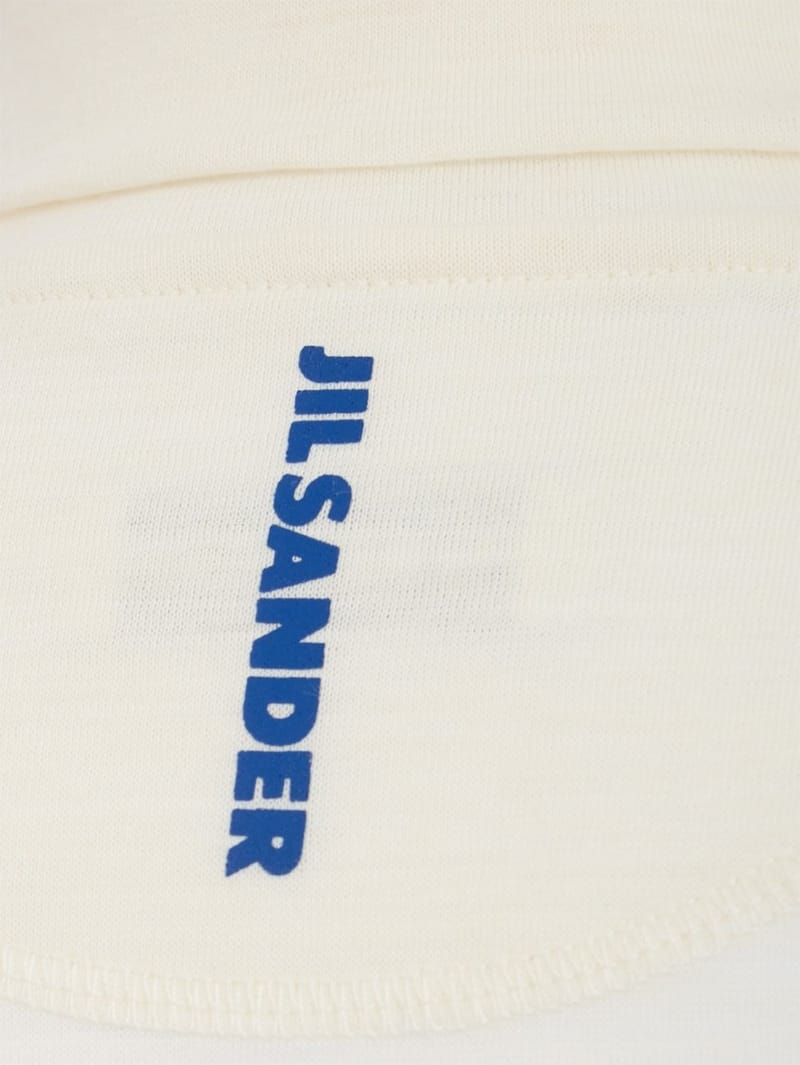 Jil Sander: 半拉链羊毛混纺针织衫