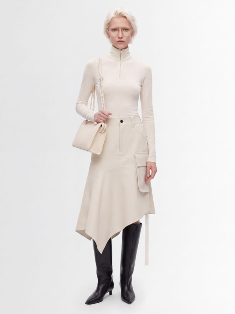 Jil Sander - Strickpullover aus Wollmischung mit Halbreißverschluss