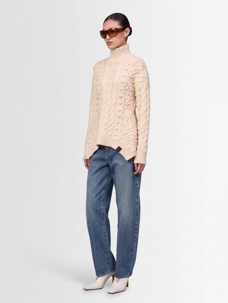 Stella McCartney: Jersey de lana con peplum de punto trenzado Bobble