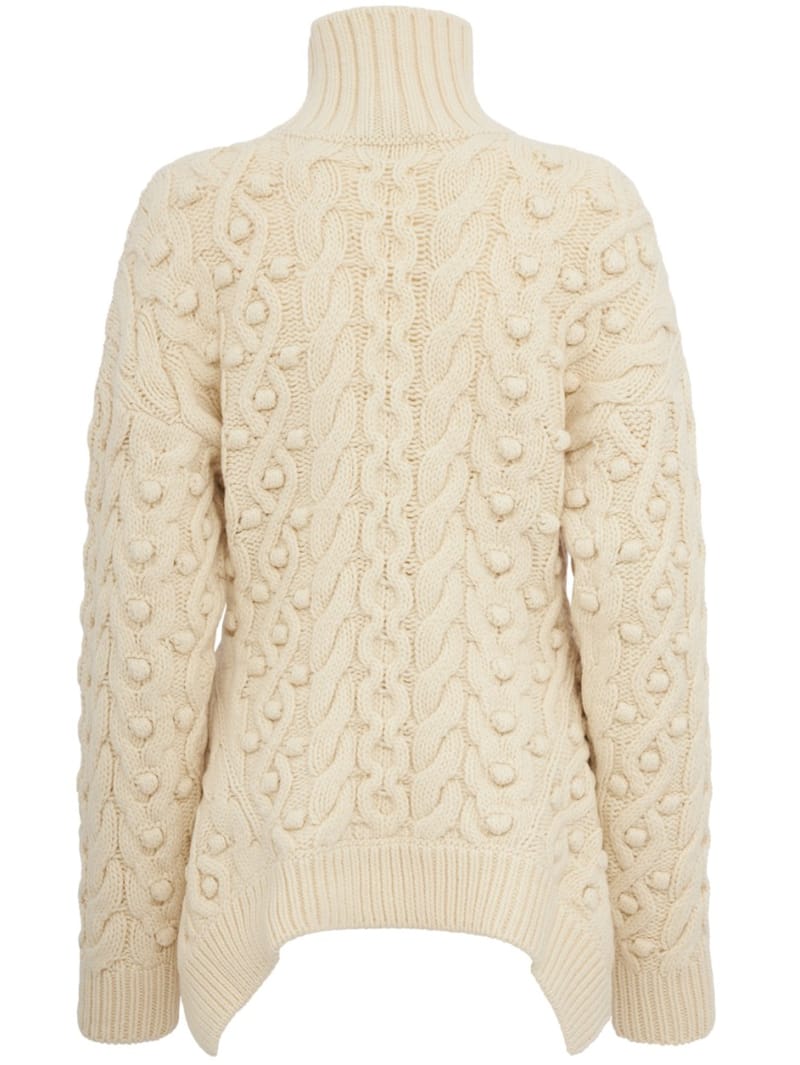 Stella McCartney: Jersey de lana con peplum de punto trenzado Bobble