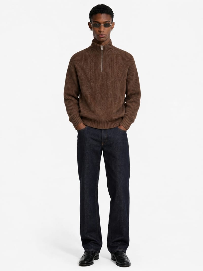 DIANA STUDIO - Merino blend knit polo w/ buttons