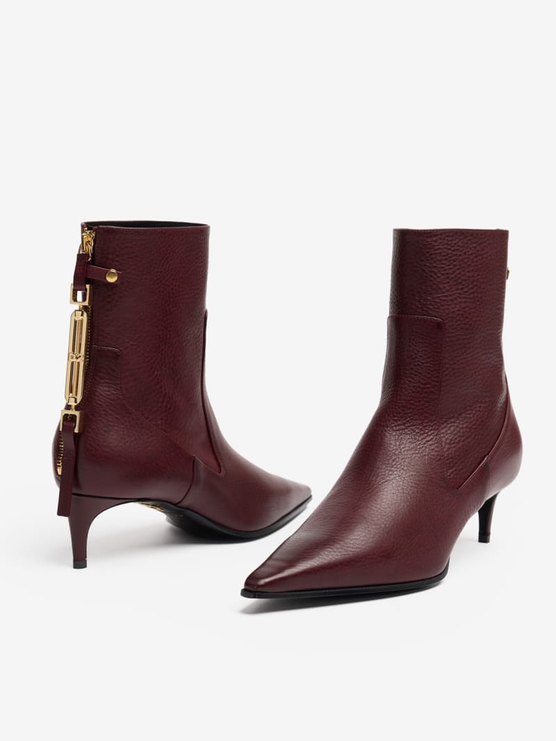 Dsquared2 - Metal Bar leather heeled ankle boots